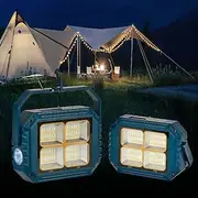 112LED Camping Lights USB Rechargeable Solar Charging Waterproof Flood Light Portable Outdoor Camping Lantern Home Emergency LED Work Light 1PC