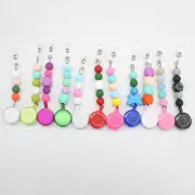 Silicone Beaded Retractable Badge Reel Nurse ID Work Badges Holder Accessories