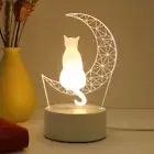 Creative Moon Cat Figure Nightlight Led Table Lamp Sleep Lights Home
