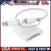 SD Card Reader for iPhone iPad, Dual Lightning & USB-C Connector Memory SD
