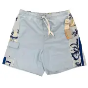 Quick Silver Edition Mens Mesh Lined Board Shorts Size XXL Blue Drawstring
