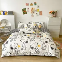 在飛比找樂天市場購物網優惠-Snoopy史努比床包 ins可愛卡通床單組 四件組 舒柔棉