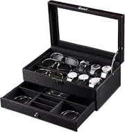 [HAMKVBPR] Sunglasses Storage Box Watch Box Glasses Display Double Jewelry Storage Box Eyewear Display Case