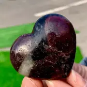 80G Natural Fireworks Red Garnet sphere Quartz Crystal heart-shaped healing