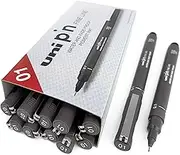 Uni Pin Fineliner Drawing Pen - Dark Grey Tone - 0.1mm - Box of 12