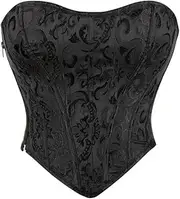 [FAWENLI] Fashion Women'S Bustier Corset Women'S Sexy Black Exposed Navel Tube Tops Fashion Solid Color Offtheshoulder