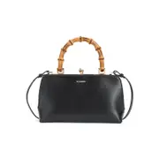 [Jil Sander] Jil Sander-Black Leather Goji Mini Bamboo Bag-Donna OS OS