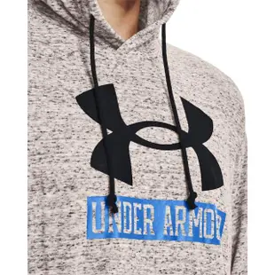 【UNDER ARMOUR】UA 男 Rival Terry連帽長袖套頭衫_1370390-112(瑪瑙白)