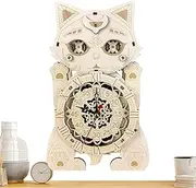 Wooden Cat Clock, Cat Clock Kit, Clock Design, Cat Model Assembly, Wood Craft Kit, Cat Clock, Hobbies Clock Model, Living Room Clock, Wooden Clock Craft, Coffee Shop Clock, Study Room Decor, As