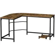 Corner Computer Desk L-Shaped Student Home Office Study Table Brown