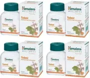 4 X Himalaya Herbals TULASI Tulsi Holy Basil 60 Tabs FREE SHIP