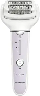 Panasonic ES-EY30-V503 Waterproof Wet/Dry Epilator, Purple-White, Dual Disc with 60 Tweezers, 3 Speeds, LED Light, 30 Minutes Operation, Wireless