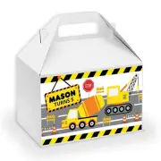 Construction Birthday Gable Box Labels & Stickers � Personalized Name & Age, Per