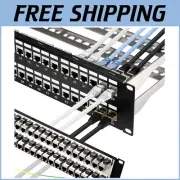 48-Port Network Patch Panel with Detachable Back Bar - Efficient & User-Friendly