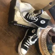 Converse Chuck Taylor All Star Lift Hi Black White Platform Mens 6 Womens 8