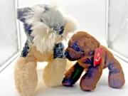 Aurora Flopsie Ludwig the Schnauzer 12" Lil' Chocolate Labrador 8" Set of 2