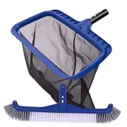 Fine Mesh Pool Skimmer Net & Pool Brush Head, Pool Net Skimmer Skimmer & Brush