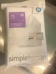 simplehuman Custom Fit Trash Can Liner N, 45 Liters / 12 Gallons, 20-Count (P...