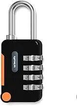 Combination Padlocks, 4 Digit Security Padlock, Precise Coded Combination Lock for Backpack School Gym Suitcase Luggage Locker Toolbox (Black)