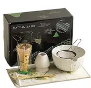 Matcha Tea Whisk Set,Traditional Whisk Set Japanese Matcha Set - Starter Kit with Sifter, Scoop, Matcha Bowl, Whisk Holder for Matcha Making