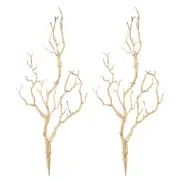 2 Pcs Simulated Twig Ornaments Decorative Branches Artificial Tree Plants Fake
