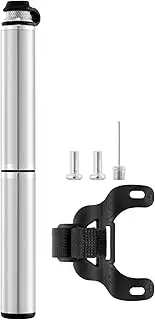 JULAI Mini Bike Pump with Gauge, Portable Hand Tire Pump - Bicycle Frame Pump with Ball Needle - Fits Presta & Schrader Valves - Lightweight for Road Mountain & BMX Bikes - High Pressure 160 PSI
