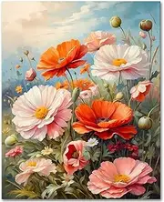 TUMOVO Paint by Number for Adults Flowers in The Field Color by Numbers for Adults DIY Canvas Painting for Adults Summer Landscape Paint-by-Numbers Kits Arts Craft for Home Wall Decor, 16x20Inch