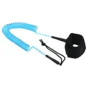 10.8ft x 7.2mm Surfboard Leash, Coiled Leashes with Plug Wrist String Rope, Blue