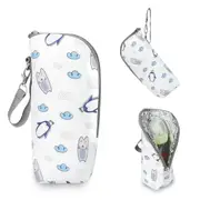 Insulated Baby Bottle Bag Breastmilk Cooler Bag, Reusable Baby Bottle Tote Bag,Penguin