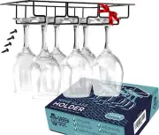 10 X Wine Glass Rack - Under Cabinet Stemware Wine Glass Holders GREEN DOC (r)