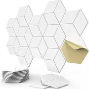 12 Pack Acoustic Panels, Self-Adhesive Acoustic Absorption Panels, High-Density Soundproof Wall Panels, Hexagon Sound Absorber for Wall and Ceiling 30x26x1 cm (White)