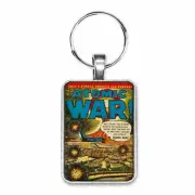 Atomic War February Cover Key Ring / Necklace Vintage Classic Comic Book Jewelry