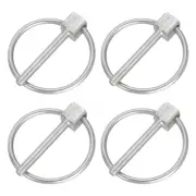 4Pcs 1/8" x 1" Linch Pin with Ring, Stainless Steel Round Linch Pins, Silver