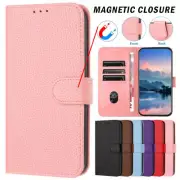 For iPhone 16 15 14 13 12 11 Pro Max SE Magnetic Case Leather Wallet Flip Cover
