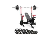 Reeplex SR10 Squat Rack + Adjustable Bench + 100kg Olympic Barbell Set