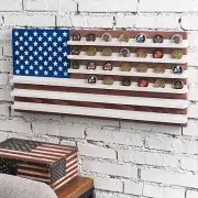 Vintage American Flag Solid Wood Challenge Coin Display Holder Casino Chip Stand