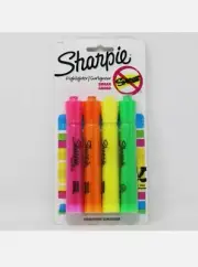2 Sharpie Tank Style Highlighters Chisel Tip Assorted 4 Pack, Brand New!!