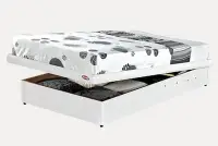 在飛比找Yahoo!奇摩拍賣優惠-【DH】商品貨號3商品名稱《白色》3尺木心板單人安全裝置掀床