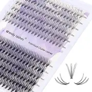 Cluster Eyelashes 10D/20D 240PCS 12-16mm Mixed Individual Lashes CC Curl 0.07mm Matte Black Cluster Eyelash Extensions Soft Lightweight Individual Lashes Cluster 3D Effect (10/20D-CC, 12-16mm Mixed)