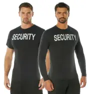 Security T-Shirt Tees Event Bouncer Staff Double Sided Black Tee Shirts