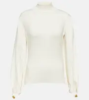 [Chloe] Chloé Wool-blend turtleneck sweater AU 14 white