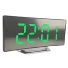 USB Desktop Large Digital LED Mirror Snooze Alarm Clock Temperature Display