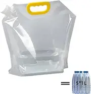 Collapsible Outdoor Camping Water Container Bag,Folding Water Bag with Spout Pouch,Transparent Beer Juice Drink Bag,Folding Reusable Portable Emergency Water Storage Bag for Hiking,Camping,Riding,BBQ
