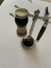 Deluxe 3 Piece Men Shave Set Mach 3 Razor Pure Badger Brush Blade Not included
