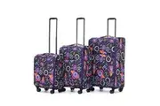 3pc Tosca So-Lite Travel Suitcase Checked On Trolley Luggage Set Paisley