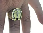 Cross Jesus Crucifix Religion Horseshoe Men Ring Real 14k Gold 13.7 Gr Size 10