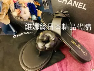 Venice 維娜絲日本精品代購香奈兒CHANEL 經典山茶花拖鞋 人字拖小香 現貨