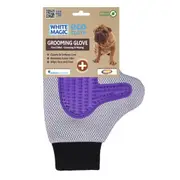 White Magic Dual Sided Pet Dog 26x18cm Grooming Wiping Glove Coat Cleaner Purple