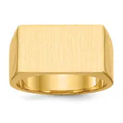 14K Yellow Gold 10.5x18.0mm Closed Back Men's Signet Ring
