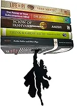 HeavenlyKraft Wall Mounted Metal Floating Bookshelf Supported by Superheros Invisible Bookshelf Metal Shelf Superhero Decoration Shelf Children's Room Decor Model No. HK 249